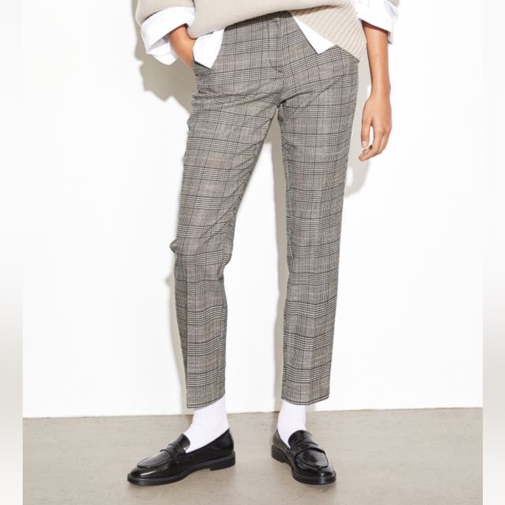 H&M Women’s Herringbone Plaid Trousers Sz 16